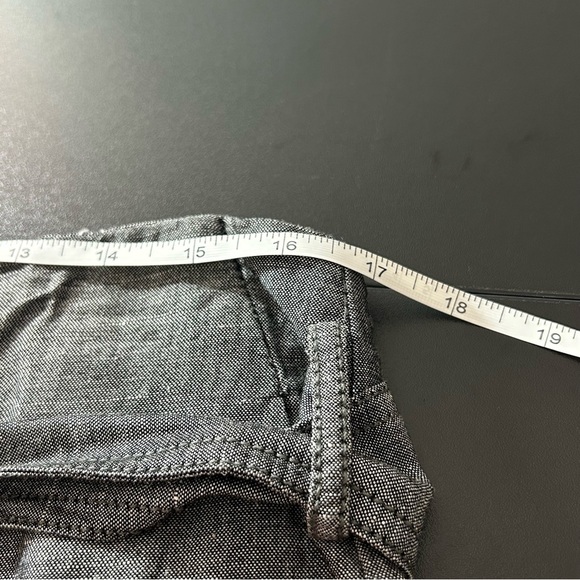 Lauren Ralph Lauren Linen Blend High Waist Shorts Charcoal Gray Tie Belt Size 12 - Picture 6 of 7